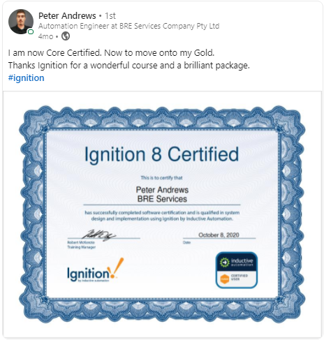 Ignition 8 certified